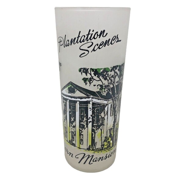 VTG Libbey Southern Mansion Plantation Frosted Glass 1950s Tal Iced Tea - Picture 1 of 9